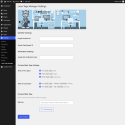 Page screenshot: Settings &rarr; Lana Tags Manager