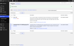 Page screenshot: Plugins &lsaquo; Test site &mdash; WordPress