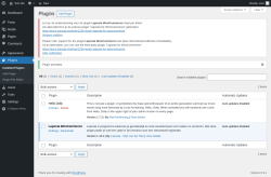 Page screenshot: Plugins &lsaquo; Test site &mdash; WordPress
