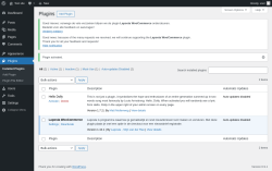 Page screenshot: Plugins &lsaquo; Test site &mdash; WordPress