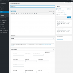 Page screenshot: Events → Add New