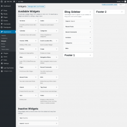 Page screenshot: Widgets ‹ Test site — WordPress