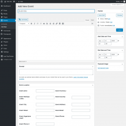 Page screenshot: Events → Add New