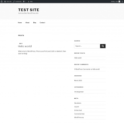 Page screenshot: Test site – Just another WordPress site