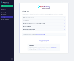 Page screenshot: LLTRM &rarr; Help
