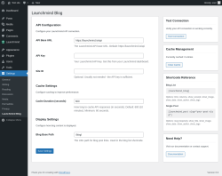 Page screenshot: Settings &rarr; Launchmind Blog