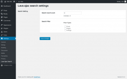 Page screenshot: Settings &rarr; Lava Ajax Search