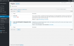 Page screenshot: Plugins &lsaquo; Test site &mdash; WordPress