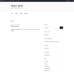 Page screenshot: Test site – Just another WordPress site