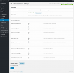 Page screenshot: Tools &rarr; LC Scripts Optimizer