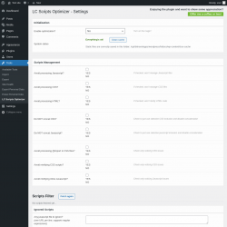 Page screenshot: Tools &rarr; LC Scripts Optimizer