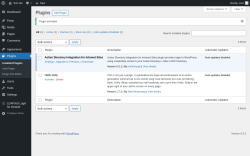 Page screenshot: Plugins ‹ Test site — WordPress