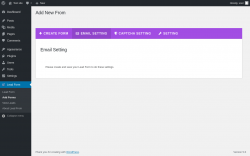 Page screenshot: Lead Form → Add Forms → Email Setting