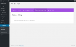 Page screenshot: Lead Form → Add Forms → Captcha Setting