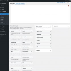 Page screenshot: Widgets ‹ Test site — WordPress