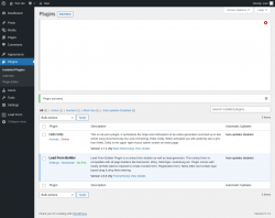 Page screenshot: Plugins ‹ Test site — WordPress