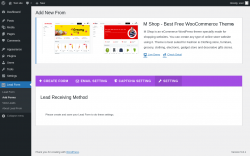 Page screenshot: Lead Form → Add Forms → Setting