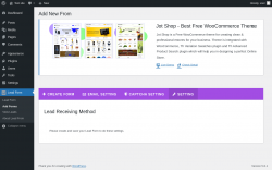 Page screenshot: Lead Form → Add Forms → Setting