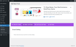 Page screenshot: Lead Form → Add Forms → Email Setting
