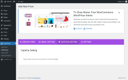Page screenshot: Lead Form → Add Forms → Captcha Setting