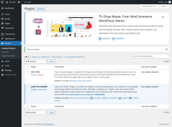 Page screenshot: Plugins ‹ Test site — WordPress