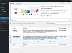 Page screenshot: Plugins ‹ Test site — WordPress