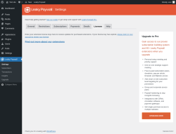Page screenshot: Leaky Paywall → Licenses