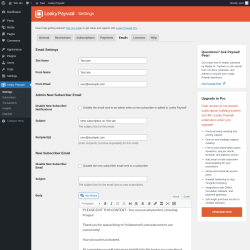 Page screenshot: Leaky Paywall → Emails