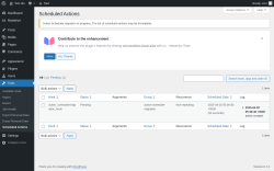 Page screenshot: Tools &rarr; Scheduled Actions