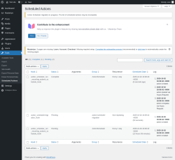 Page screenshot: Tools &rarr; Scheduled Actions