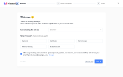 Page screenshot: Masteriyo LMS - Onboarding
