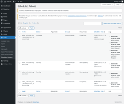 Page screenshot: Tools &rarr; Scheduled Actions