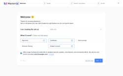 Page screenshot: Masteriyo LMS - Onboarding