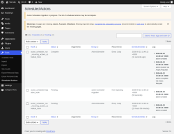 Page screenshot: Tools &rarr; Scheduled Actions