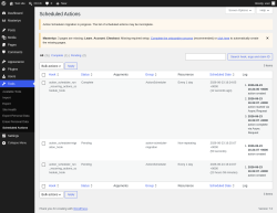 Page screenshot: Tools &rarr; Scheduled Actions