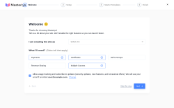 Page screenshot: Masteriyo LMS - Onboarding