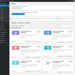 Page screenshot: LearnPress  → Add-ons → Get more (16)