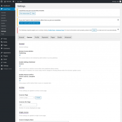 Page screenshot: LearnPress  → Settings → Courses