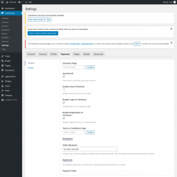 Page screenshot: LearnPress  → Settings → Payments
