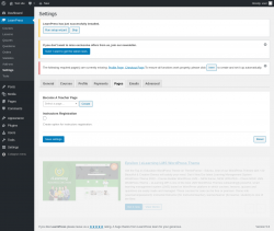 Page screenshot: LearnPress  → Settings → Pages