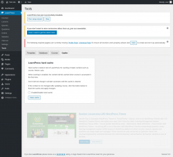 Page screenshot: LearnPress  → Tools → Cache
