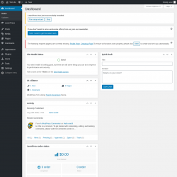 Page screenshot: Dashboard ‹ Test site — WordPress