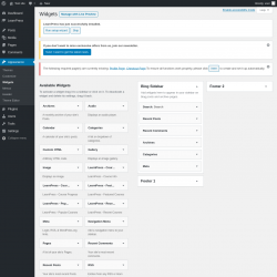 Page screenshot: Widgets ‹ Test site — WordPress
