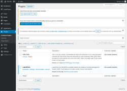 Page screenshot: Plugins ‹ Test site — WordPress