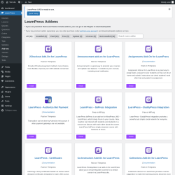 Page screenshot: LearnPress &rarr; Add-ons