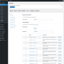 Page screenshot: LearnPress &rarr; Settings &rarr; Emails