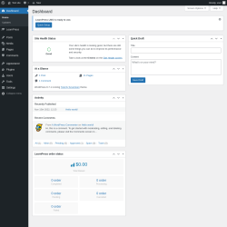Page screenshot: Dashboard &lsaquo; Test site &mdash; WordPress