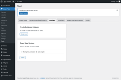 Page screenshot: LearnPress → Tools → Database