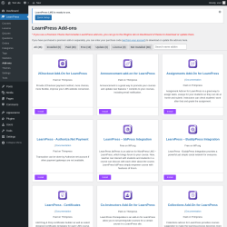 Page screenshot: LearnPress → Add-ons