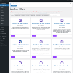 Page screenshot: LearnPress → Add-ons